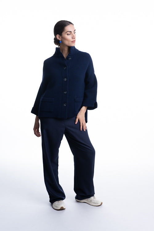 CARDIGAN KNIT N LS-*-UNI-BLUE