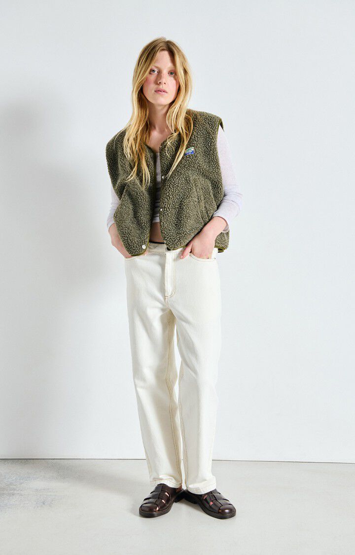 WAISTCOAT-FUR (FAKE)-UNI-KHAKI