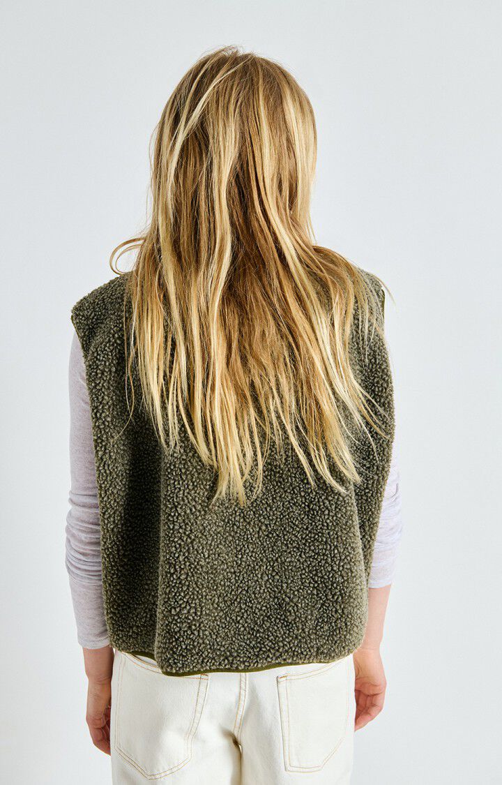 WAISTCOAT-FUR (FAKE)-UNI-KHAKI