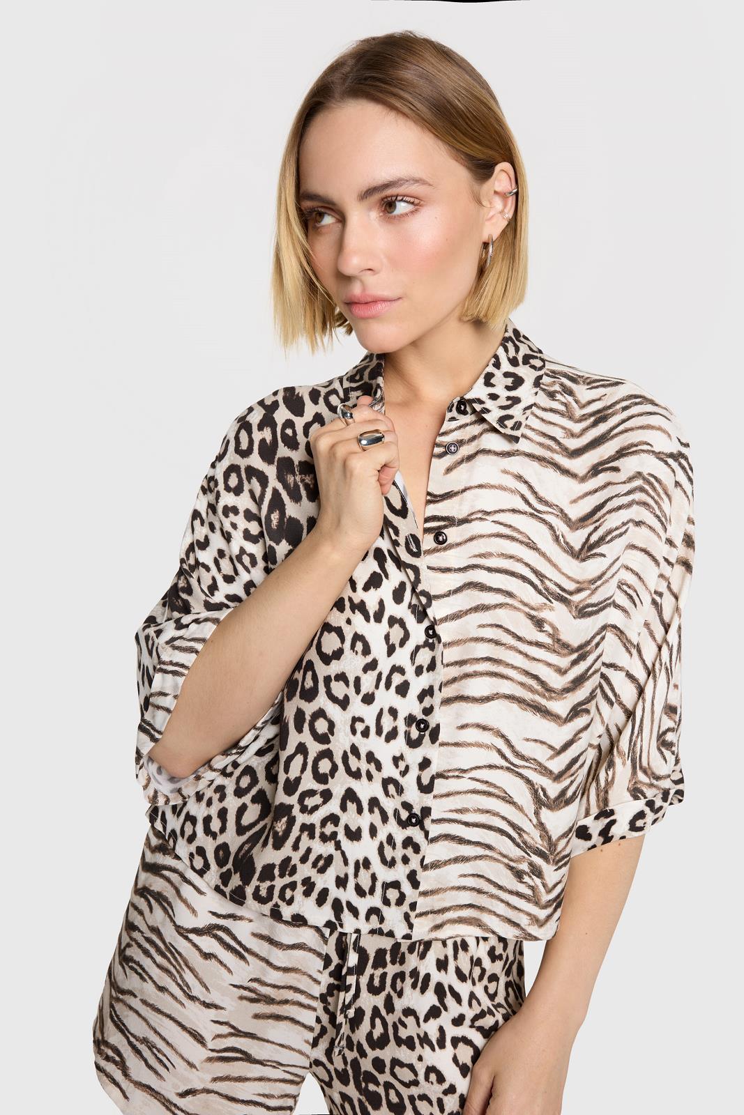 BLOUSE SS-*-PRINT-BEIGE