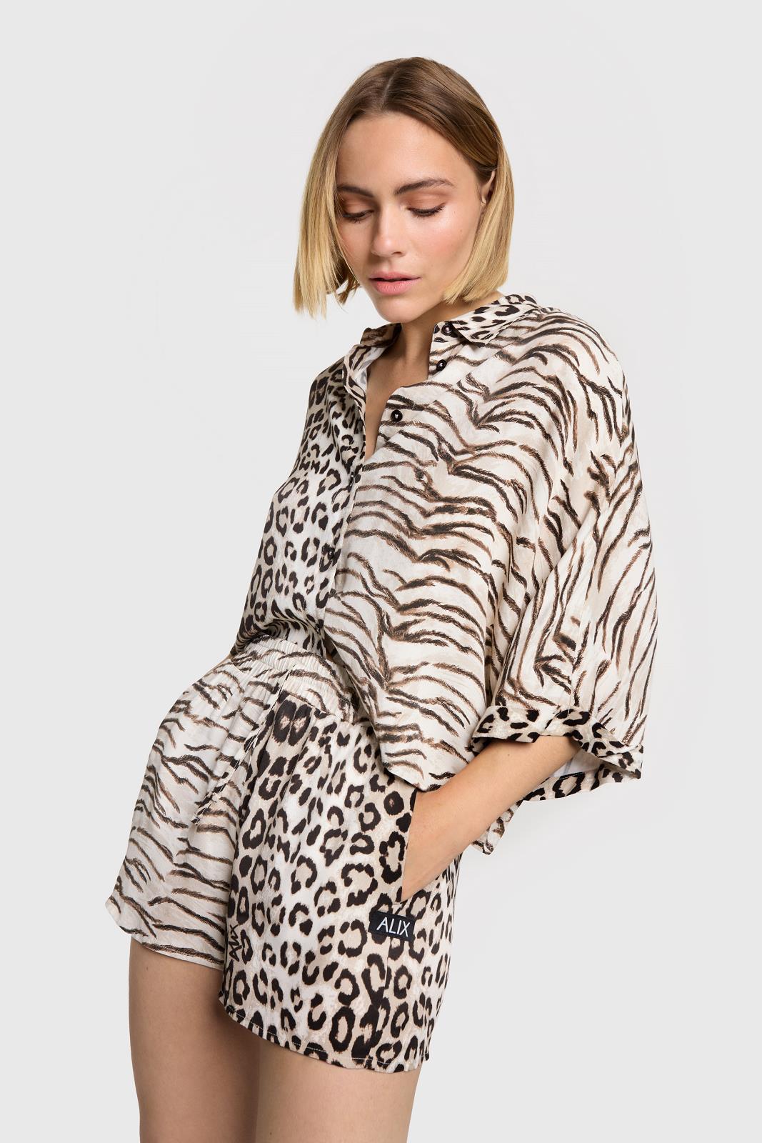 BLOUSE SS-*-PRINT-BEIGE