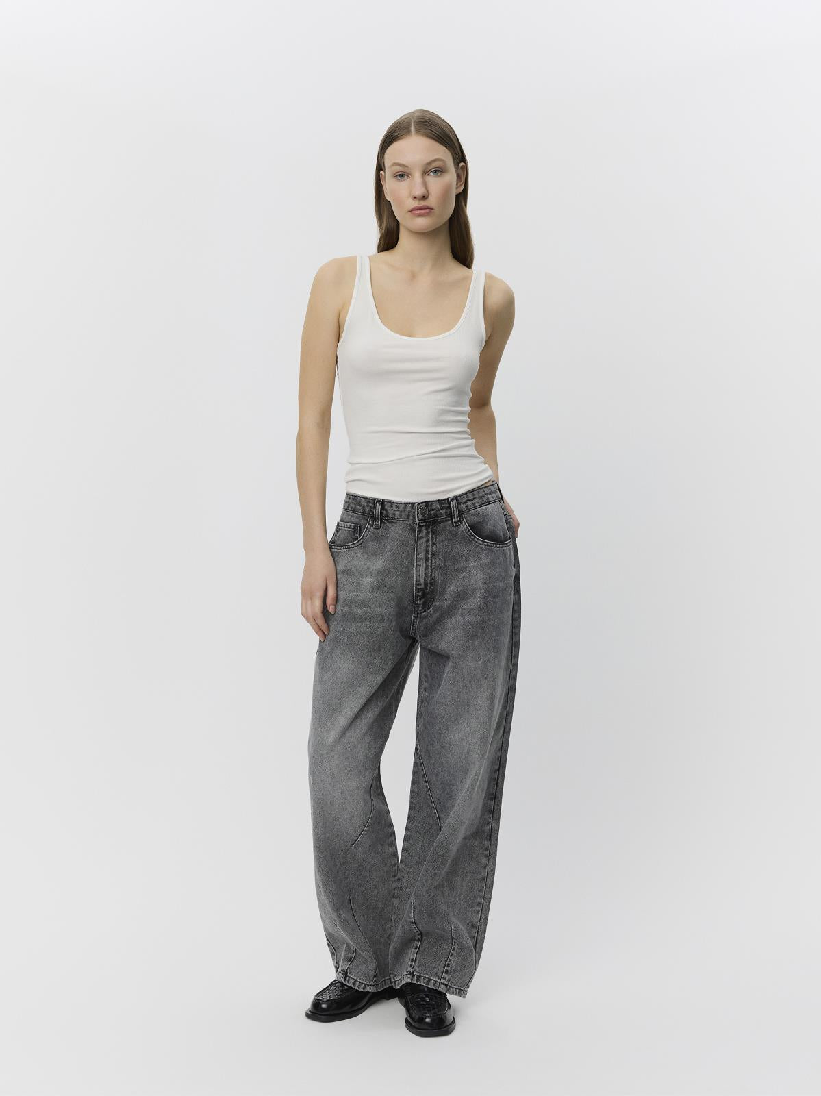 PANTS CASUAL L-DENIM/STR-UNI-GREY