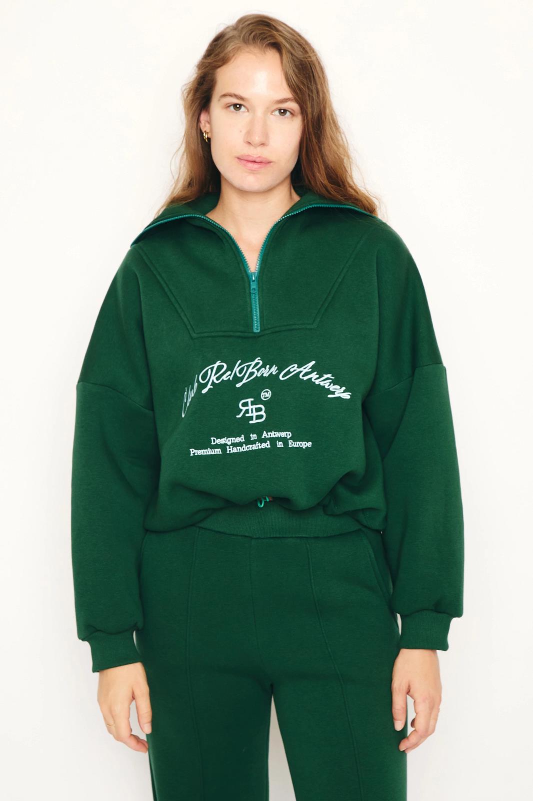 SWEATER LS-OTHER-UNI+PRINT-GREEN